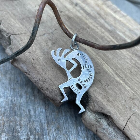 Kokopelli Sterling Silver Pendant Charm Double Sided - Picture 9 of 10